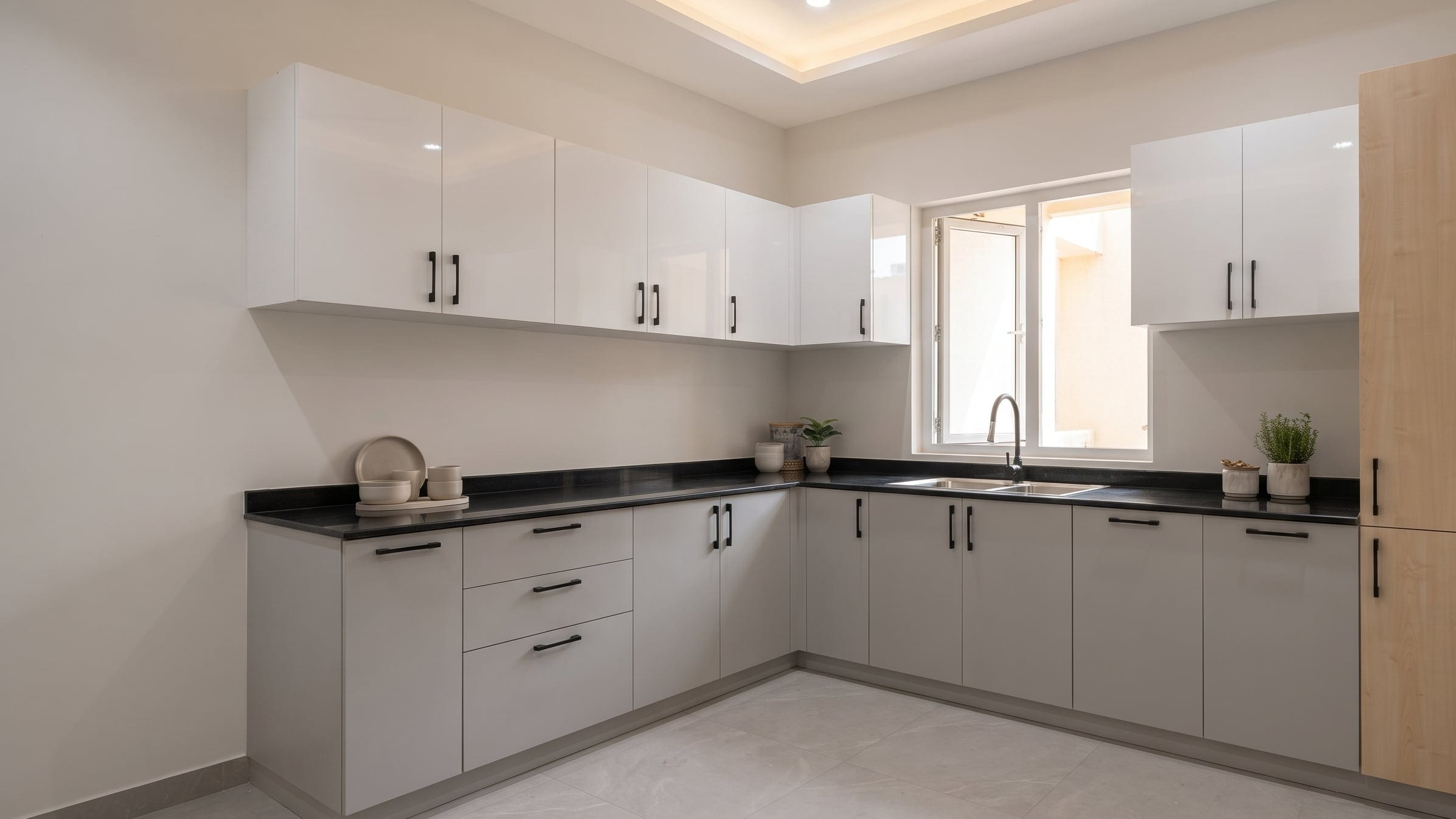 The modular kitchen of a 2BHK apartment in Electronic City