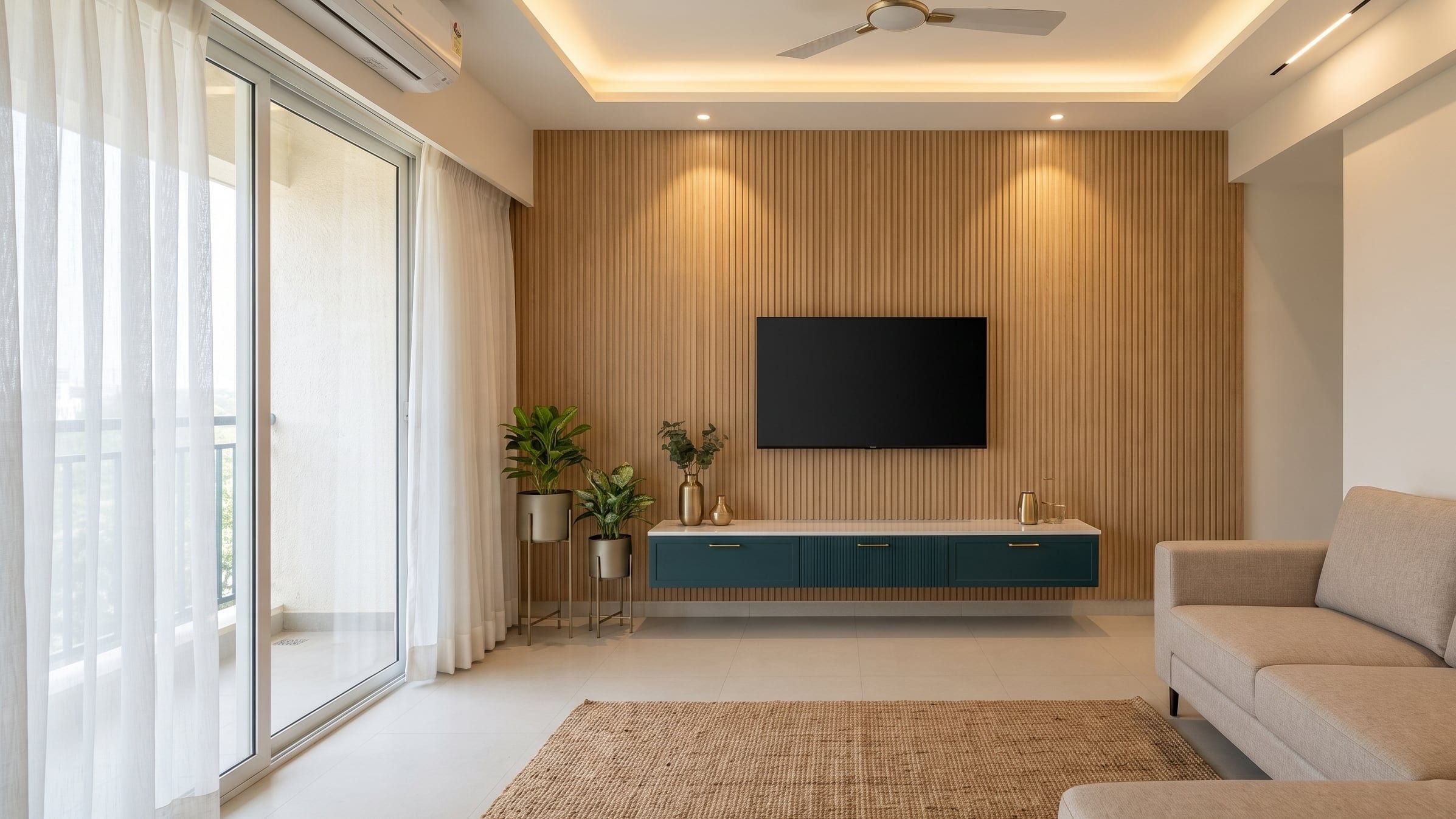 Living room — 3BHK apartment in Whitefield