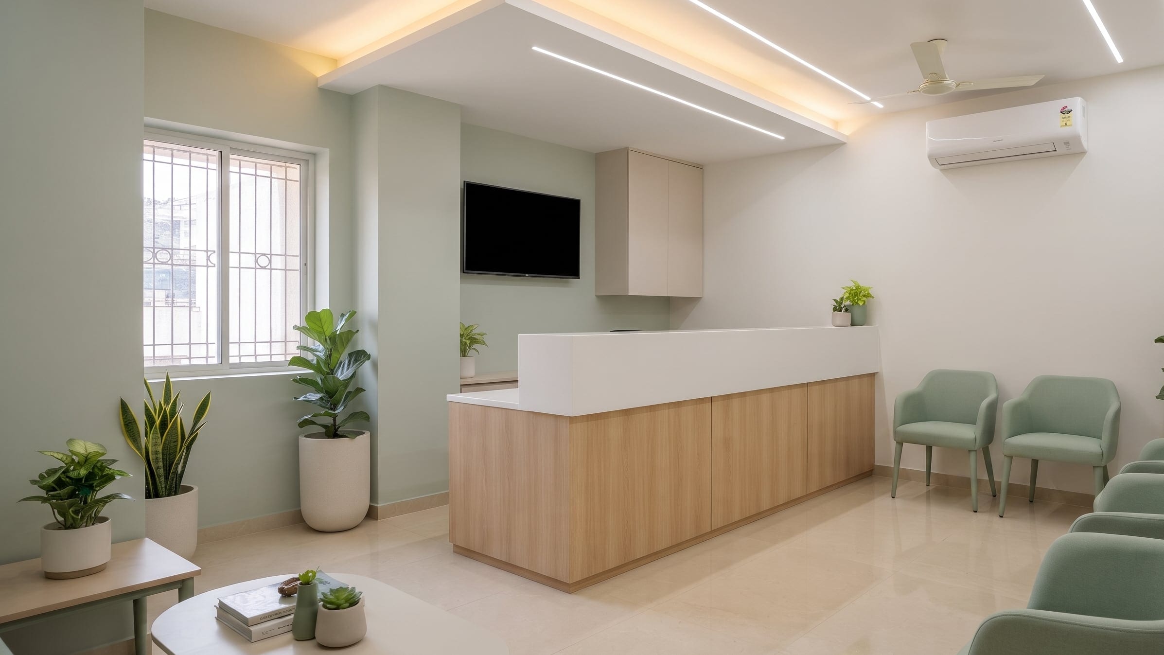 Reception + waiting — Multispecialty clinic in KR Puram